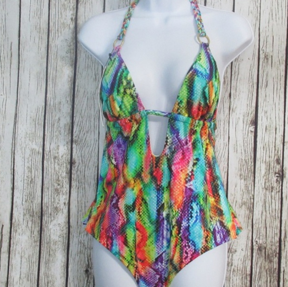 Rainbow snakeskin one piece